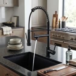 modern-black-kitchen-faucet-coil-spring